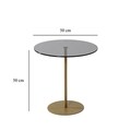 Masa de colt, Neostill, Chill-Out, 50 x 50 x 50 cm, sticla temperata/metal, auriu/gri inchis