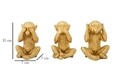 Set 3 decoratiuni, Mauro Ferretti, Monkey, 6.3 x 2 x 9.2 cm, polirasina, auriu
