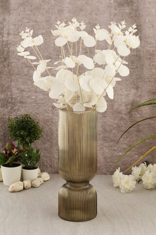 Vaza, Safir DV30F, 10x30x10 cm, Sticla, Fumuriu