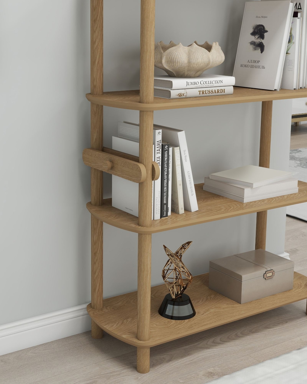 Corp biblioteca, Hanah Home, Rosa 4, 80x112x30 cm, Stejar - view 4
