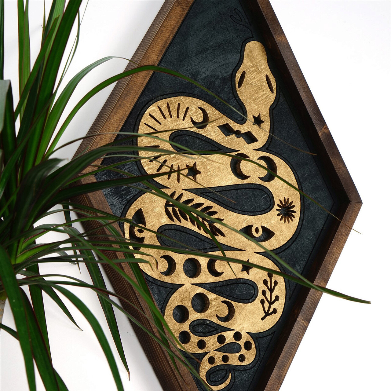 Decoratiune de perete, ART029, Lemn masiv, Dimensiune: 59 x 35 x 3 cm, Multicolor - 2 | YEO
