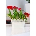 Jardiniera Koronka dantelata, plastic, 27x15x16 cm, alb