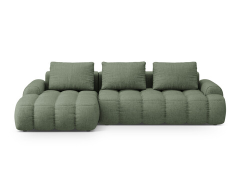 Coltar extensibil stanga 3 locuri, Linz, Cosmopolitan Design, 275x142x84 cm, tesatura structurata, verde oliv inchis