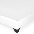 Pat tapitat 140x200 cu somiera inclusa, Zaffiro, L.221 l.146 H.96, pal/piele ecologica, alb
