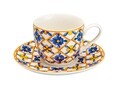 Set 6 cesti cu farfurie pentru cafea, Medicea, Brandani, 90 ml, portelan