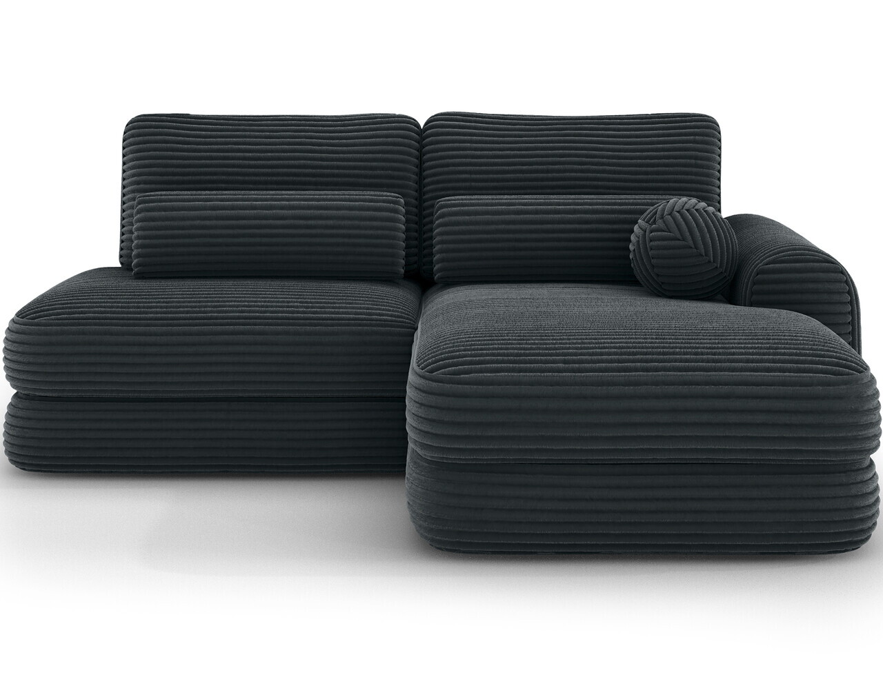 Coltar extensibil dreapta 3 locuri ELTAP, Ripeli, 217x175x96 cm, lemn/catifea din poliester, verde inchis — imaginea 4