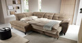 Coltar extensibil stanga 5 locuri ELTAP, LT-20AU, Inferne, 297x210x107 cm, lemn/poliester, bej inchis
