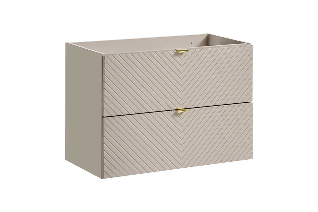 Set mobiler baie, dulap cu lavoar, 80 cm S Un Lola, Viva Cashmere Oak, Comad, MDF/PAL laminat, casmir mat — imaginea 2