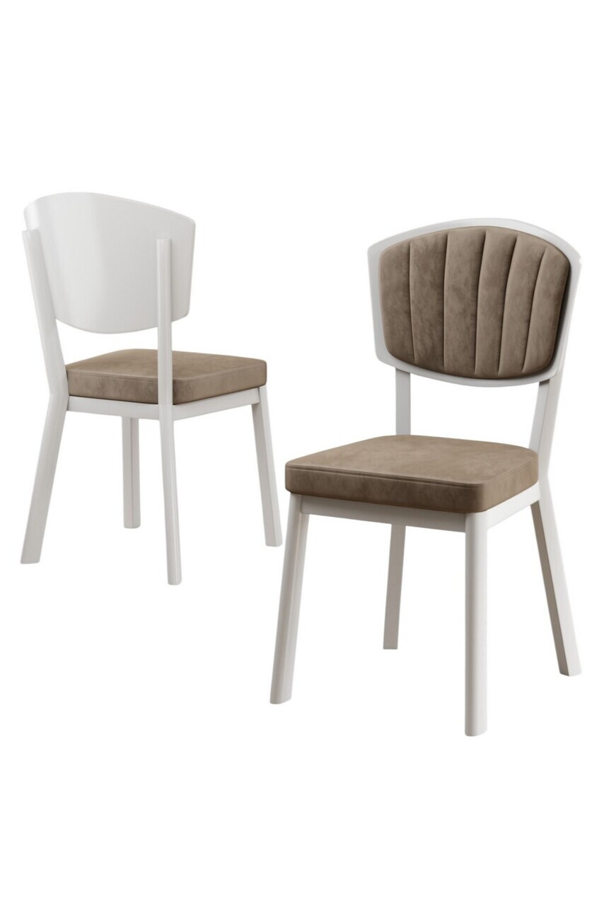 Set scaune 4 piese, Hanah Home, Nape, Cappuccino / Alb — imaginea 2