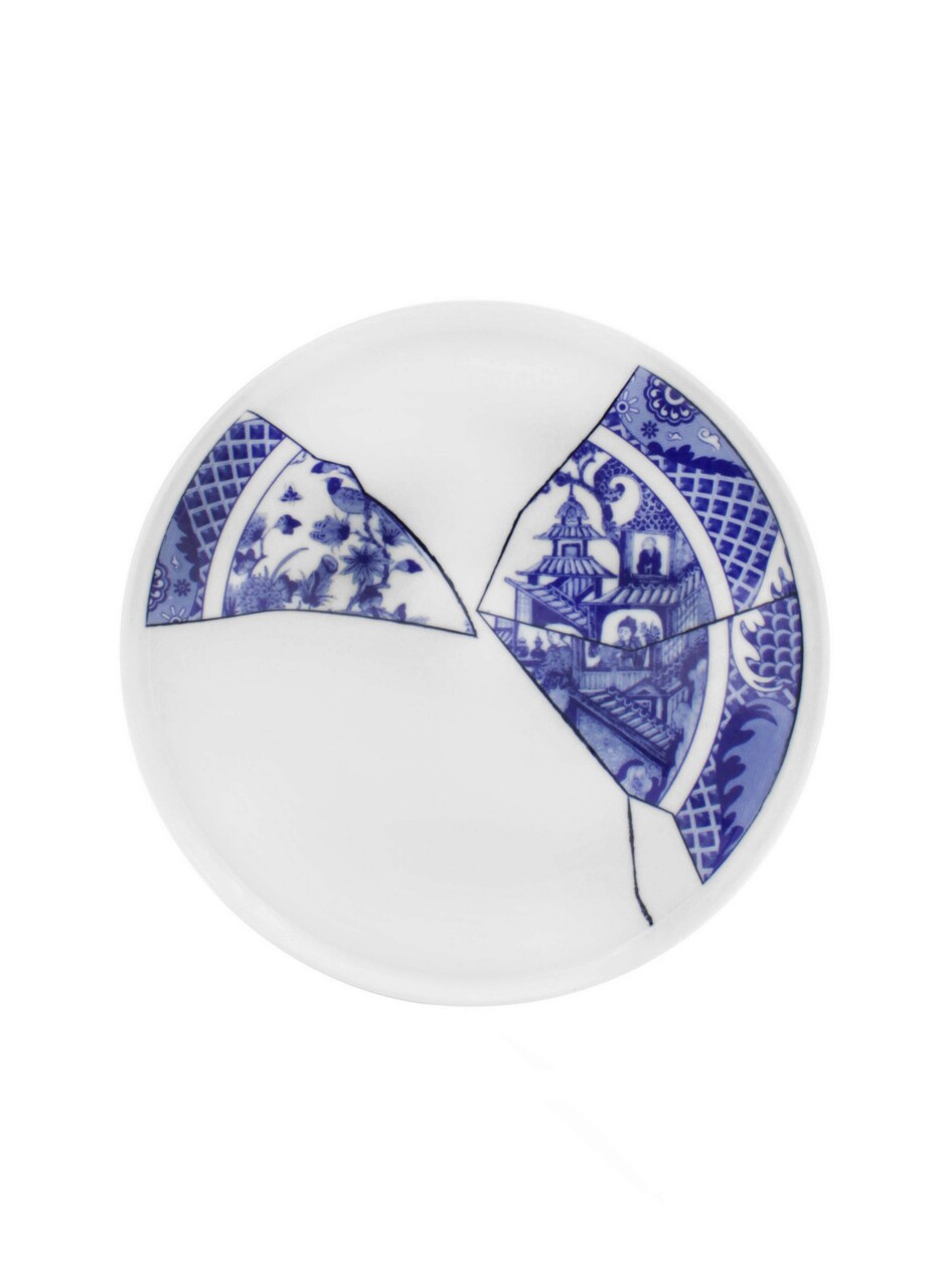 Set platouri servire, Mia, 280TMA1458, Portelan, Alb/Albastru - 1 | YEO