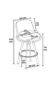 Set scaun de bar (4 bucăți), Charlotte, Atex, Alb/Negru
