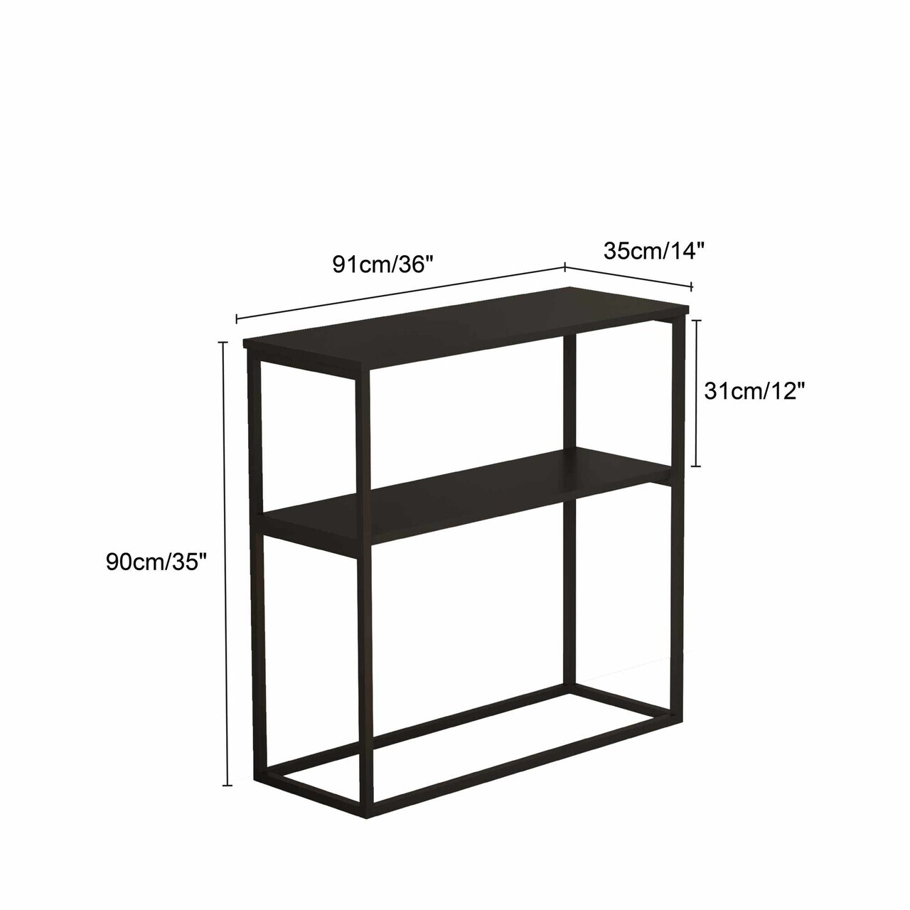 Consola, Hanah Home, Oslo, 91x90x35 cm, PAL, Negru — imaginea 4