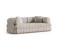 Canapea extensibila 3 locuri, Kemi, Cosmopolitan Design, 206x95x70 cm, catifea, bej