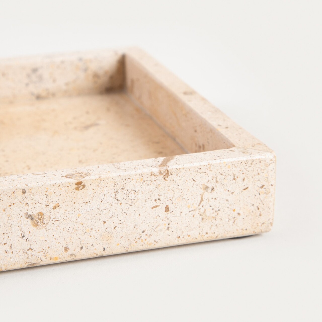 Tava decorativa Marmuri, Homla, 25x15x3 cm, marmura, bej - imagine 3