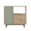 Dulap multifunctional, Locelso, RE1-SY, Stejar / Verde