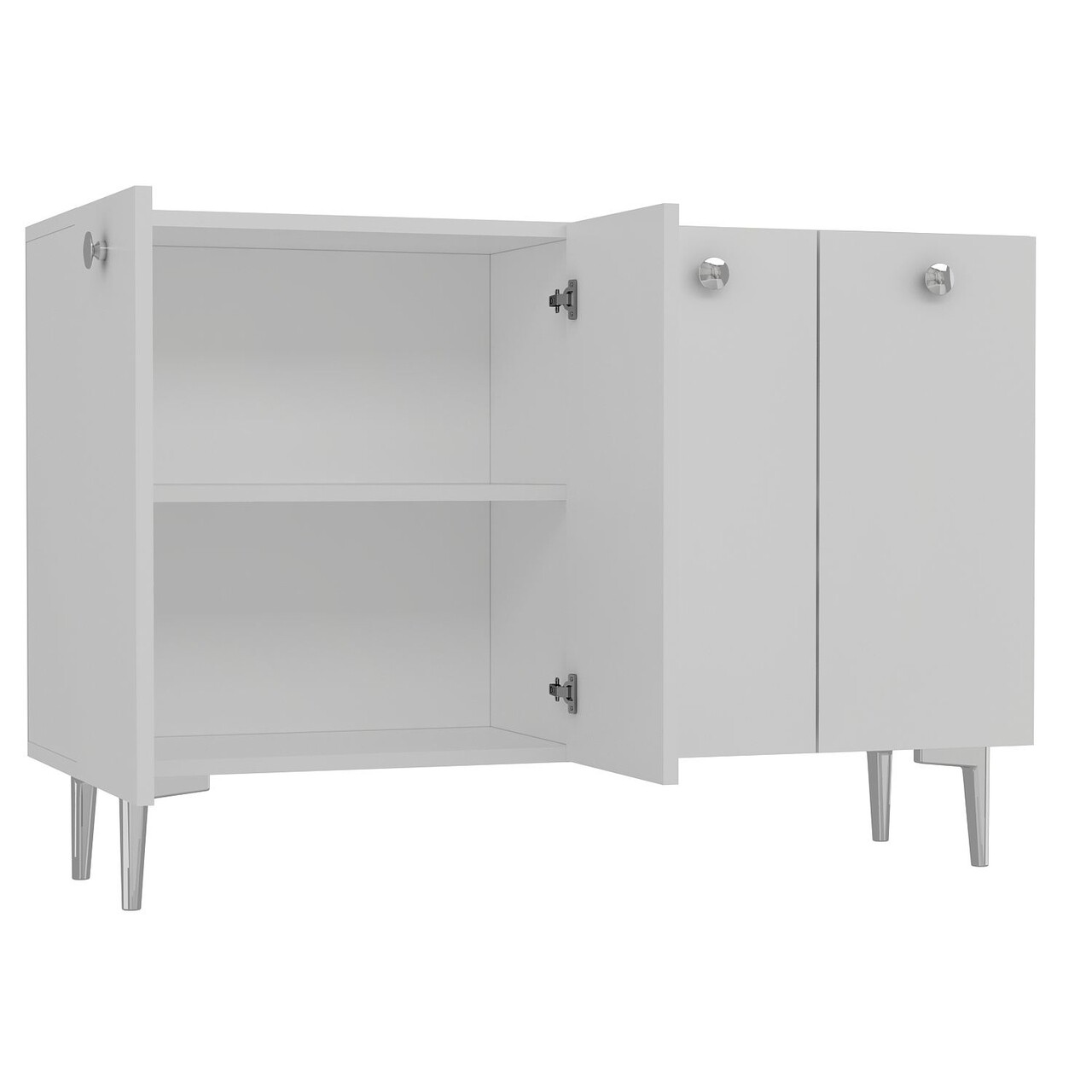 Consola, Hanah Home, Betty, 120x80x29.6 cm, PAL , Alb / Argintiu - view 6