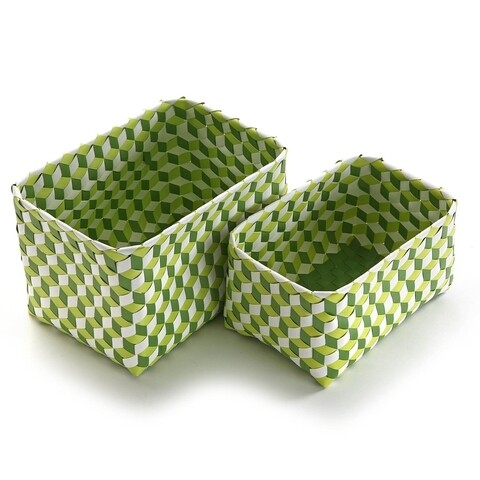 Set 3 cosuri de depozitare irene, versa, 33x23x20 cm, verde