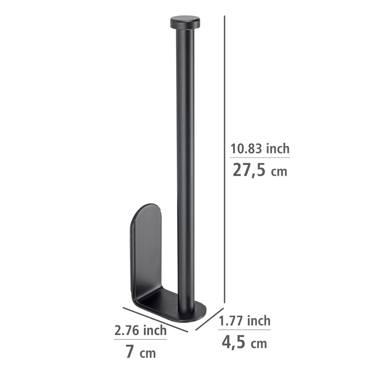 Suport auto-addeziv pentru rola servetele, Wenko, Nio, 27.5 x 4.5 x 7 cm, aluminiu, negru - 1 | YEO