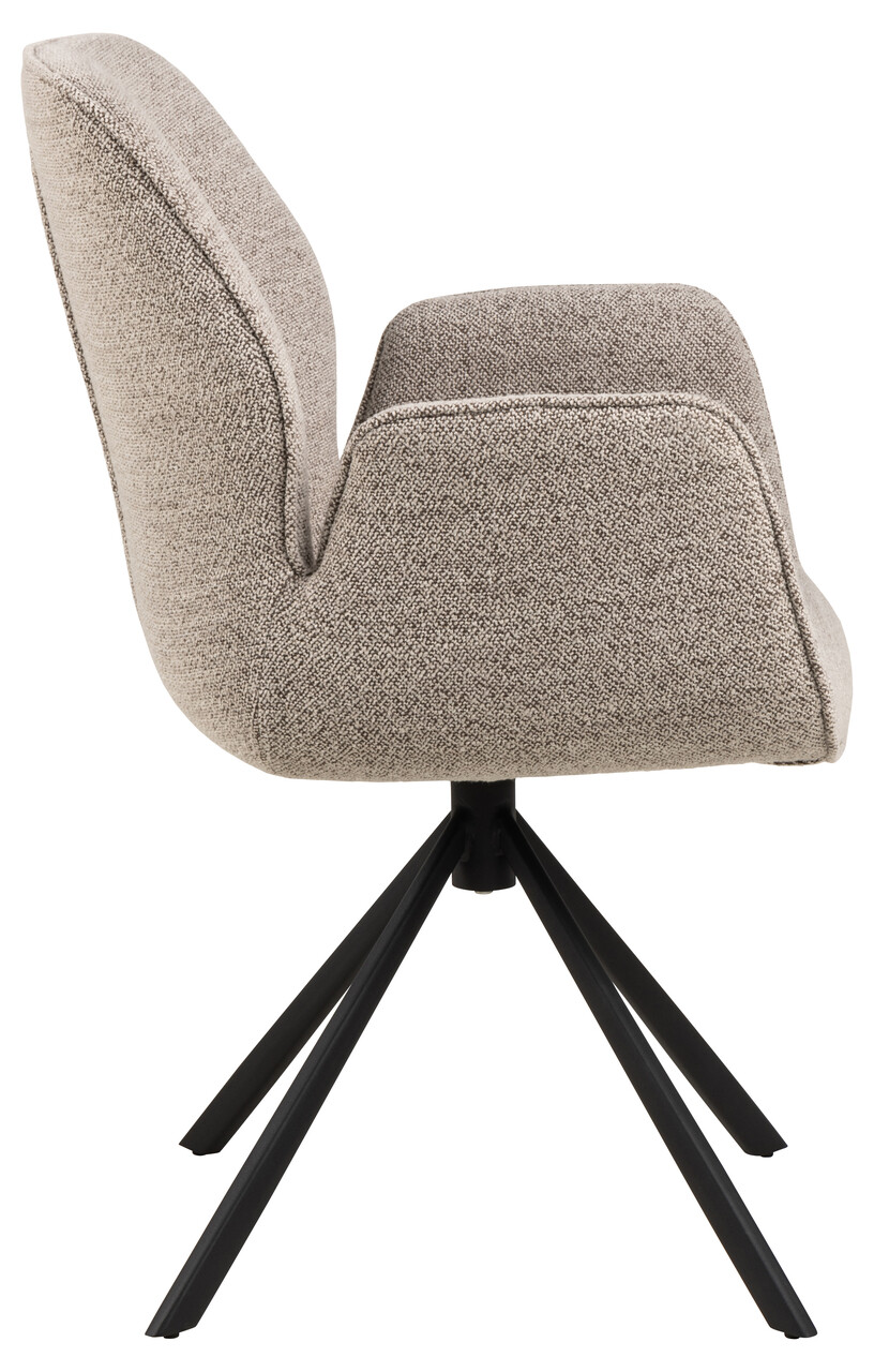 Scaun Aura, Actona, 62x61x90 cm, rotativ, tesatura Boucle/otel, bej - view 6