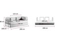 Canapea extensibilă cu 2 locuri, Artie, 560ARE4179, Cadru: Fără cadru , Structură integrală din spumă, Ecru