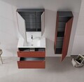 Dulap de baie cu chiuvetă, Hanah Home, Messina 85 v2, Roșu Mat