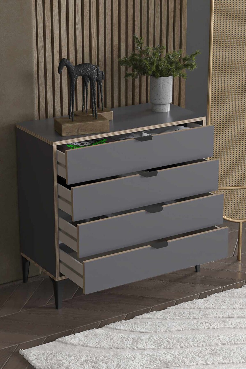 Dulap, Hanah Home, Arden 4, 90x88x40 cm, Antracit - imagine 5