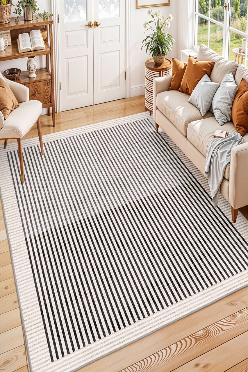 Covor, Sftkece012, 100x300 cm, Poliester, Antracit — imaginea 4