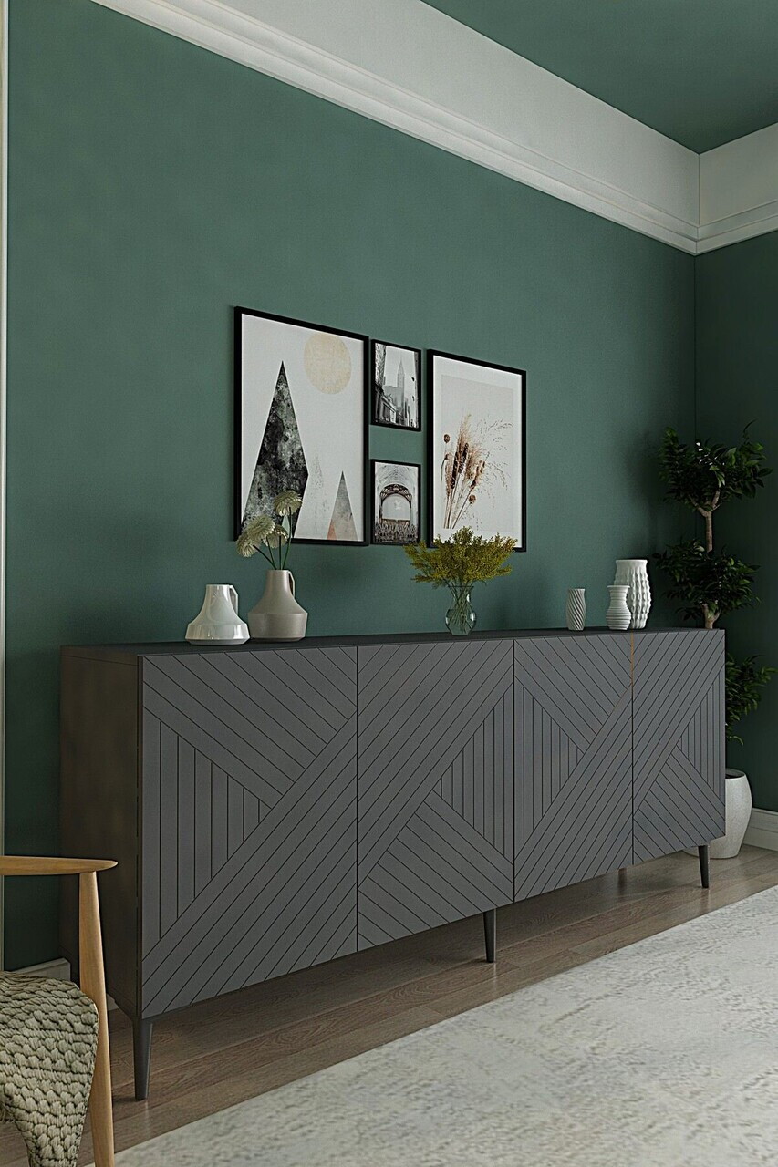 Consola, Hanah Home, Ferrro 180, 180x75x32 cm, Antracit — imaginea 3