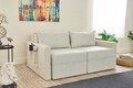 Canapea extensibilă cu 2 locuri, Balcab Home, 825BLC5413, Cadru: 100% LEMN DE BRAD, Crem