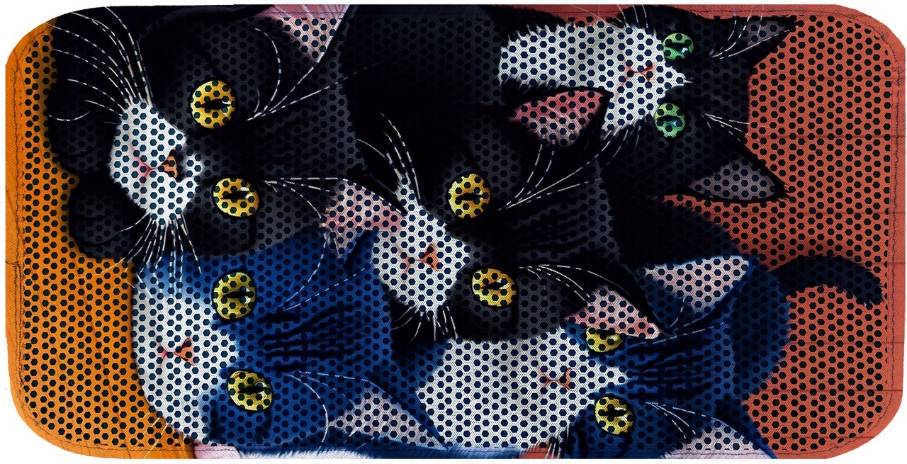 Covoras litiera pentru colectarea granulelor de nisip, Paws &amp; Whiskers, Cat Lıtter Mat 38, Multicolor - view 2