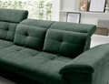 Coltar extensibil stanga 5 locuri ELTAP, LT-35RAQ, Inferne, 297x210x107 cm, lemn/poliester, verde inchis