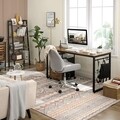 Birou, Vasagle, 140 x 60 x 75 cm, PAL/otel, maro rustic