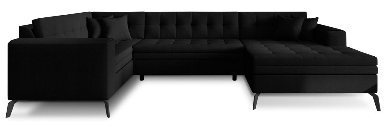 Coltar extensibil dreapta 5 locuri ELTAP, MON-RT-10FL, Montez, 340x180x93 cm, lemn/poliester, negru - view 2