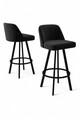 Set scaun de bar (4 bucăți), Charlotte, Atex, Negru