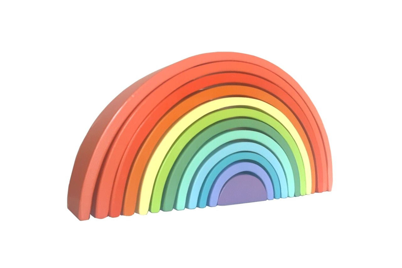 Jucarie pentru landou/carucior, Hanah Home, Pastel Rainbow, 40x20x7 cm, Multicolor - view 4