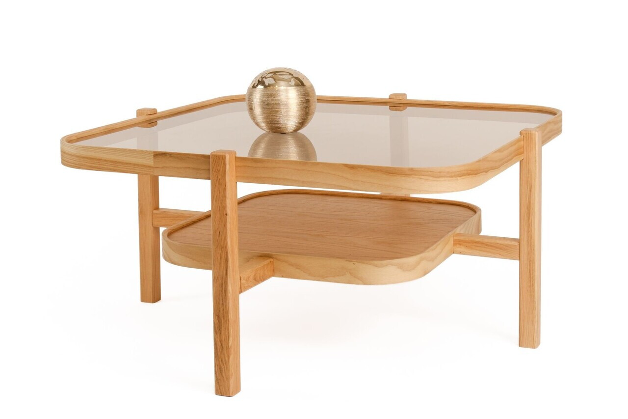 Masuta de cafea, Hanah Home, Olimpus 90, 90x48x90 cm, LEMN MASIV DE STEJAR, Stejar — imaginea 2