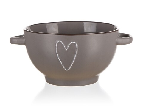 Bol heart brown, banquet, ceramica, 660 ml