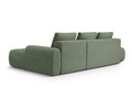 Coltar extensibil dreapta 3 locuri, Linz, Cosmopolitan Design, 275x142x84 cm, cotiera stanga, tesatura structurata, verde oliv inchis