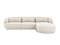 Coltar dreapta 4 locuri, Tulum, Cosmopolitan Design, 255x156x70 cm, catifea, bej deschis
