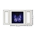 Set tablou si 2 oglinzi decorative T812, Neostill, sticla temperata, 70 x 70 cm/30 x 70 cm