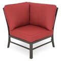 Set mobilier gradina/terasa, 4 piese, Braxton, otel, negru/rosu