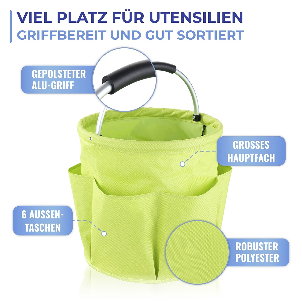 Organizator Produse De Curatenie Maximex, Caddy, 35x35x35 Cm, Poliester, Verde