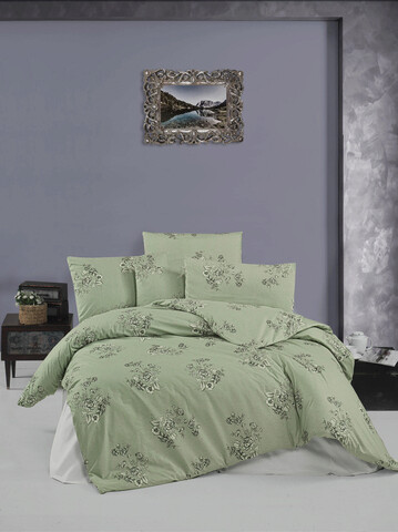 Lenjerie de pat pentru o persoana Single XL (DE), Butic - Green, Victoria, Bumbac Ranforce
