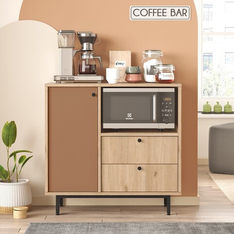 Dulap multifunctional, Locelso, RE1-SK, Stejar / Tigla Roșu