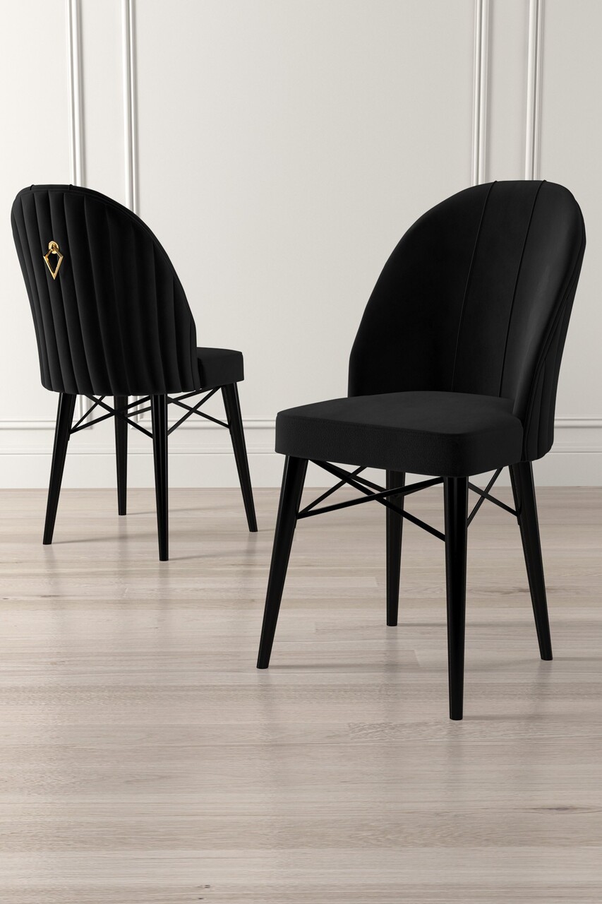 Set de scaune, Charlotte, Ritim, Metal, Negru - 1 | YEO