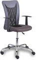 Scaun de birou pentru copii Donny, Inter Link, 55x54.58x85-95 cm, rotativ, metal/poliuretan, gri/negru