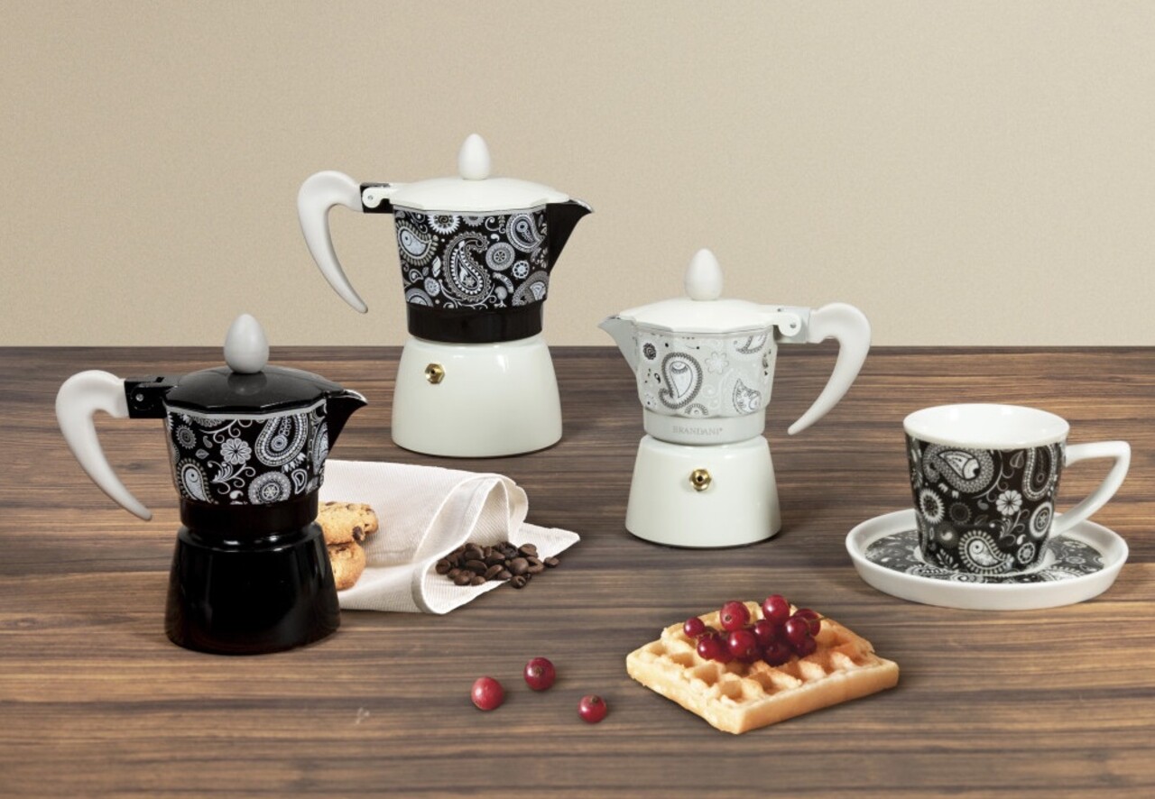 Cafetiera filtru 1 ceasca, Shanti Black, Brandani, 12x7x13 cm, aluminiu