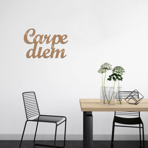 Decoratiune de perete, carpediem 1, metal, dimensiune: 50 x 38 cm, cupru