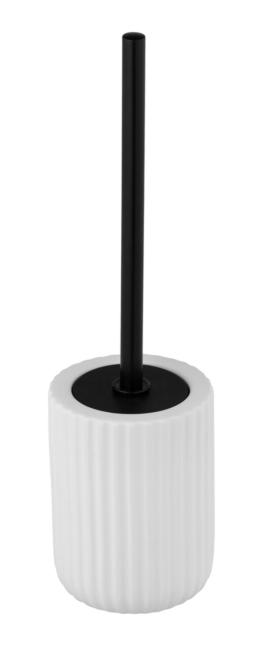 Perie pentru toaleta cu suport Belluno, Wenko, 11.5x42 cm, ceramica/inox, alb/negru - view 2