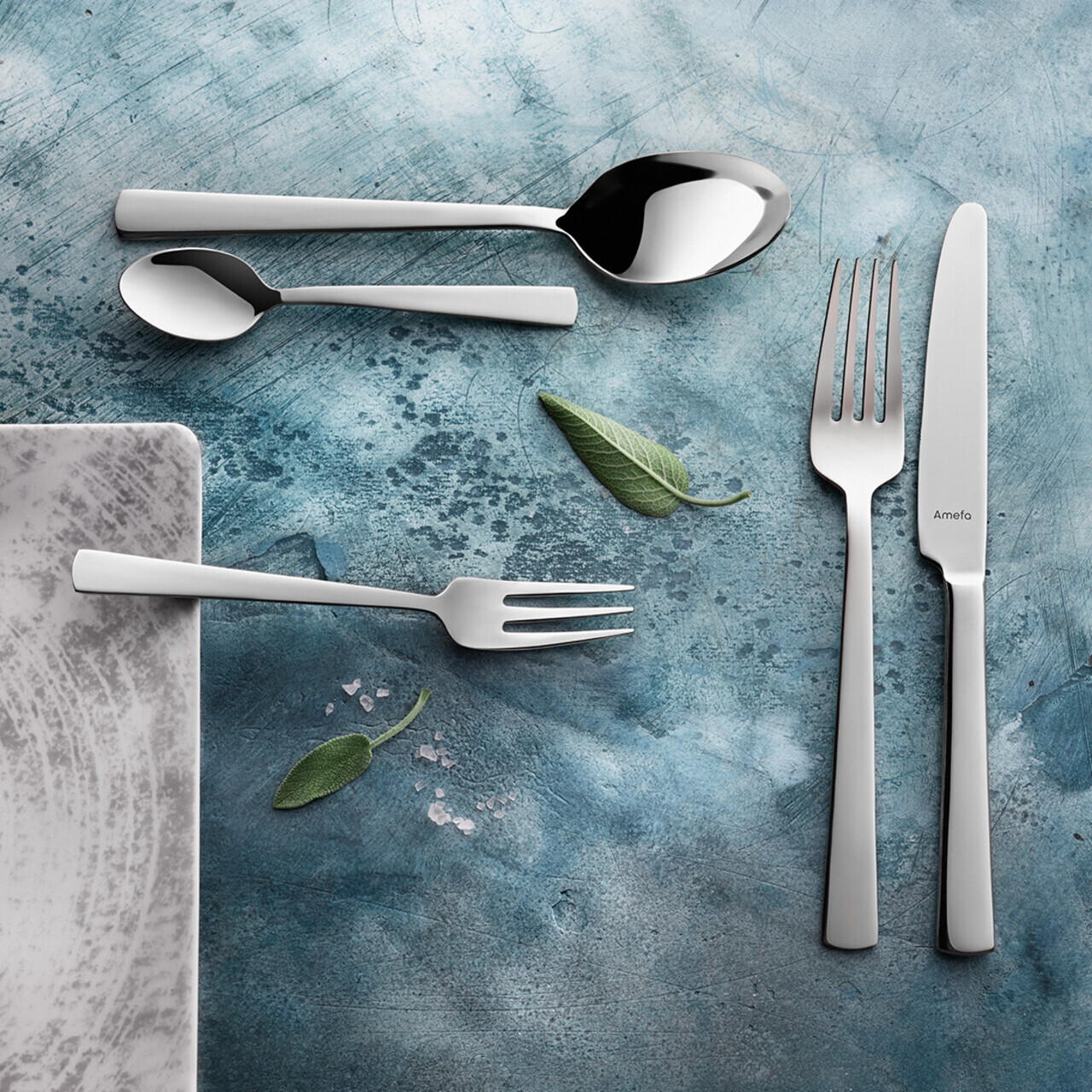 Set tacamuri 60 piese, Moderno, Amefa, 6 persoane, inox 18/10, argintiu - 2 | YEO